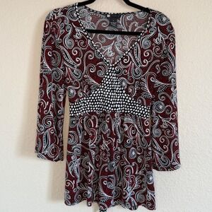 Y2K Medium Red Babydoll‎ Top Bell Sleeve Whimsigoth Retro Funky Fairy Grunge